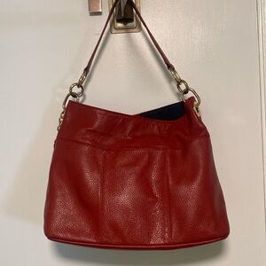 Great Cherry Red Genuine Leather Bag Like New Condition